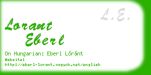 lorant eberl business card